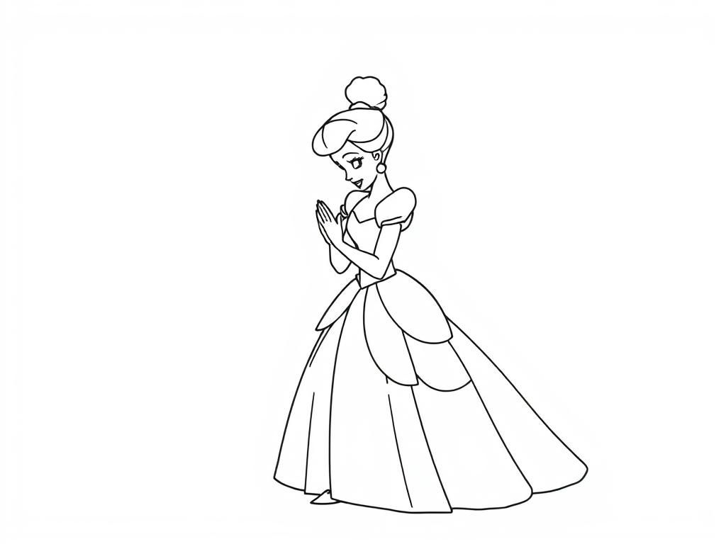 Cinderella Princess Coloring Page