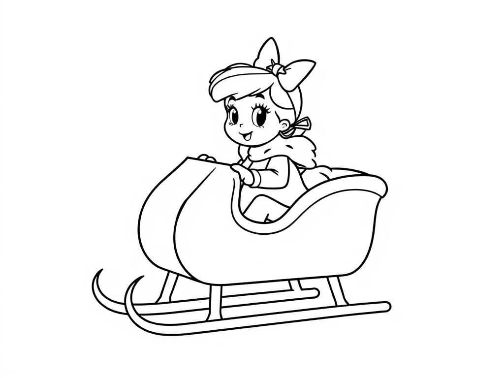 cindy lou who riding in a sled