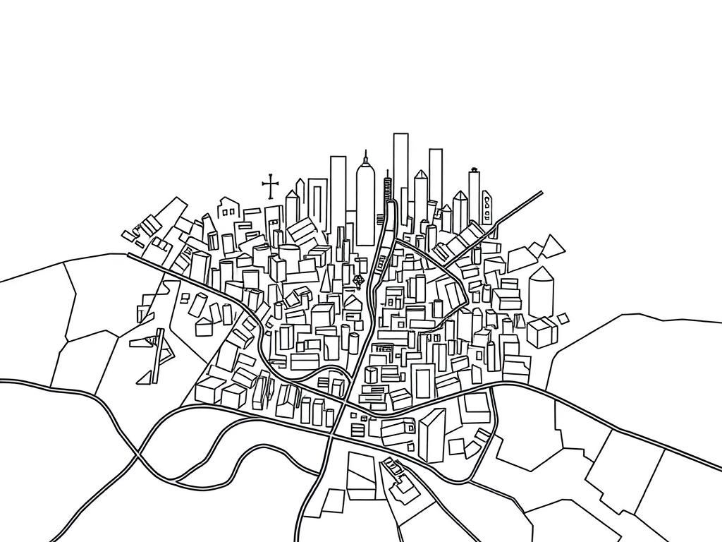 City Map Coloring Page