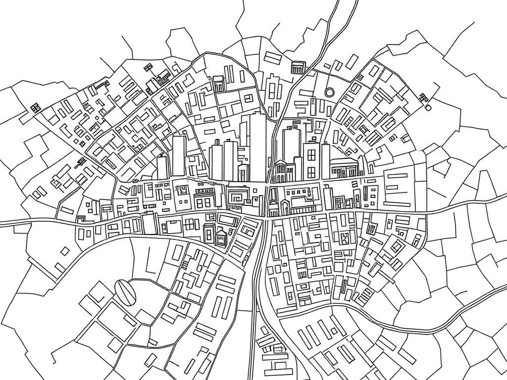City Map Coloring Page