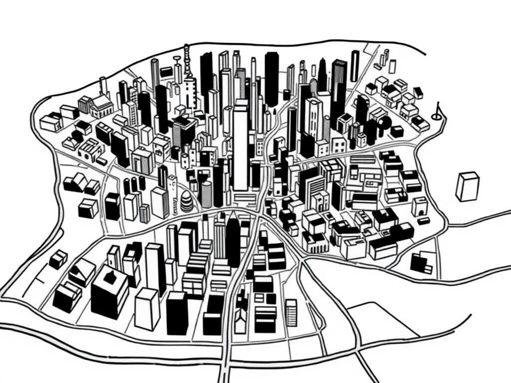 City Skyline Coloring Page
