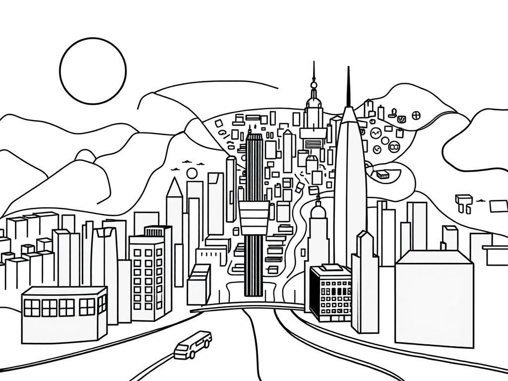 Cityscape Coloring Page