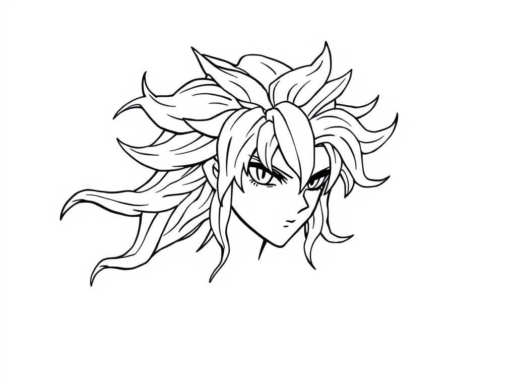 Anime Character Headshot Coloring Page