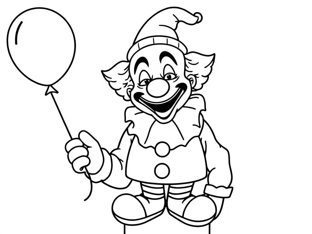 Clown holding a balloon