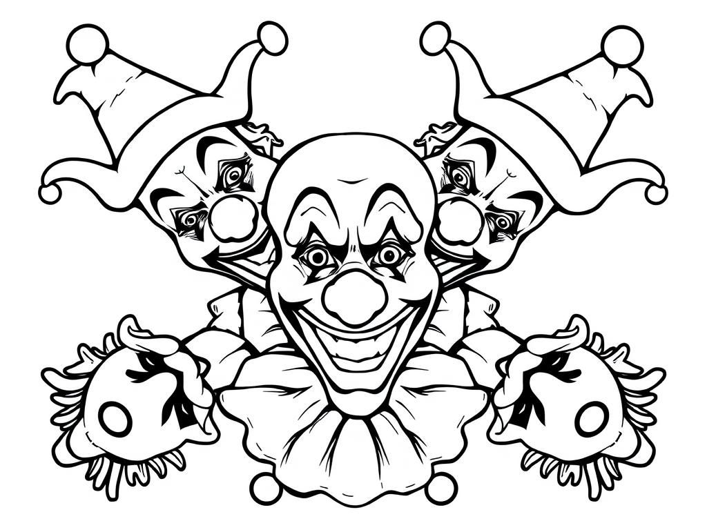 Preview of Clowns fractally arranged within themselves, psychedelic vision style