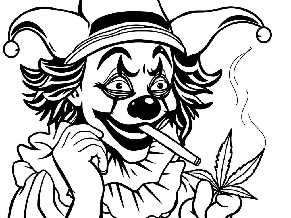 Preview of Clowns smoking weed cute girly