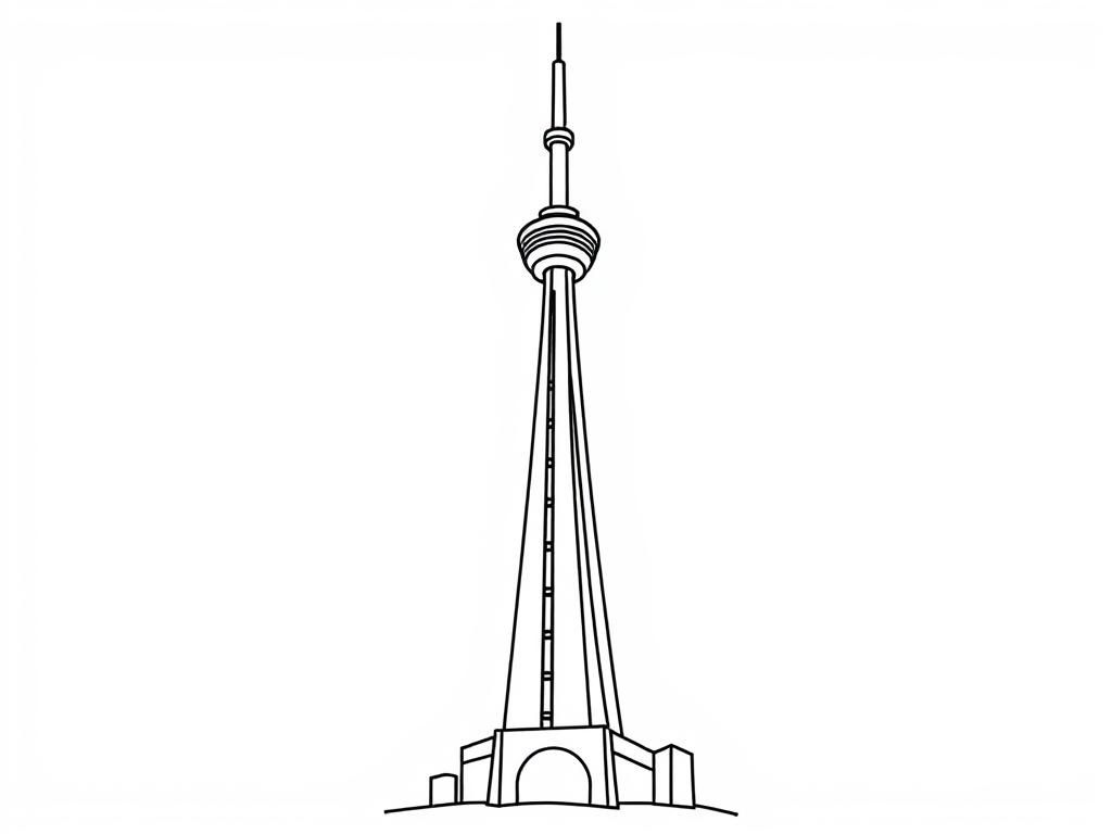 CN Tower Coloring Page