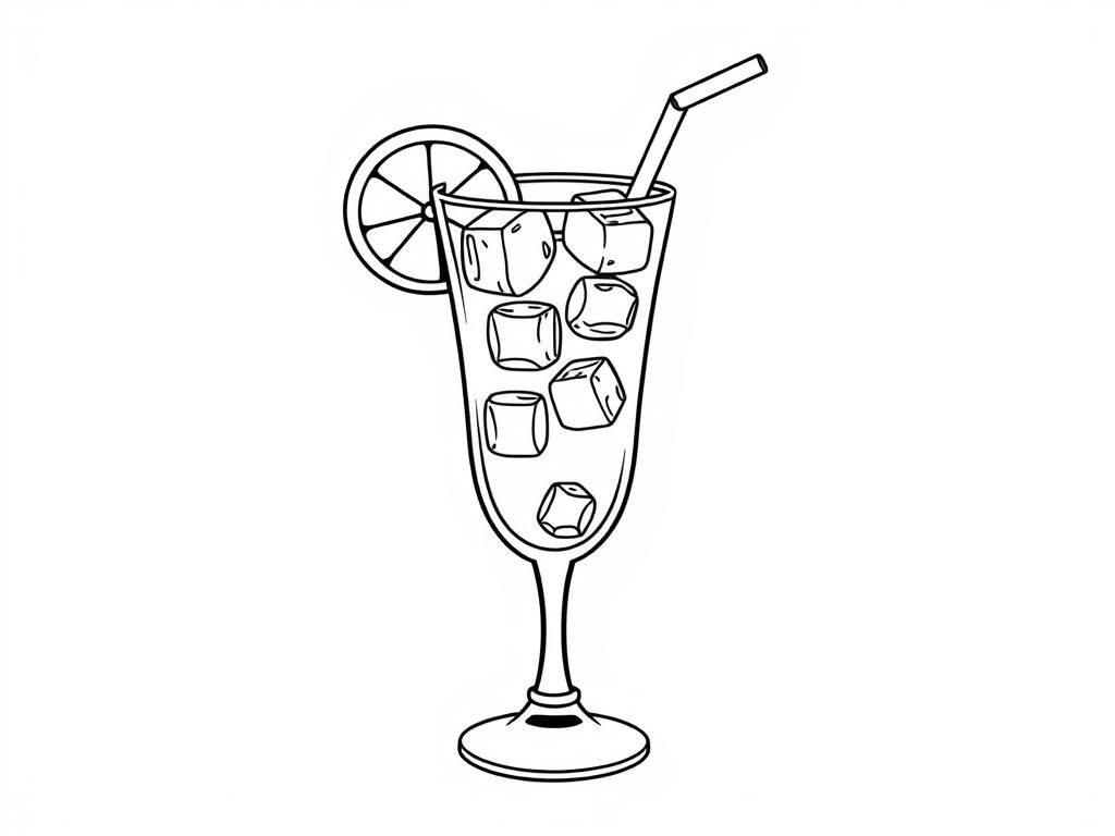 Cocktail Glass Coloring Page