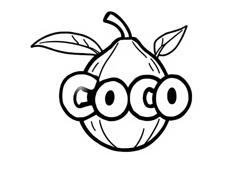 Preview of coco coloring page with the logo