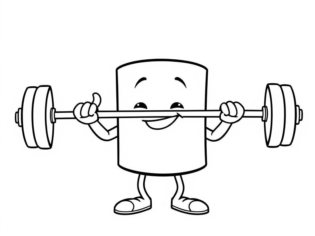 Cylinder Lifting Weights Coloring Page