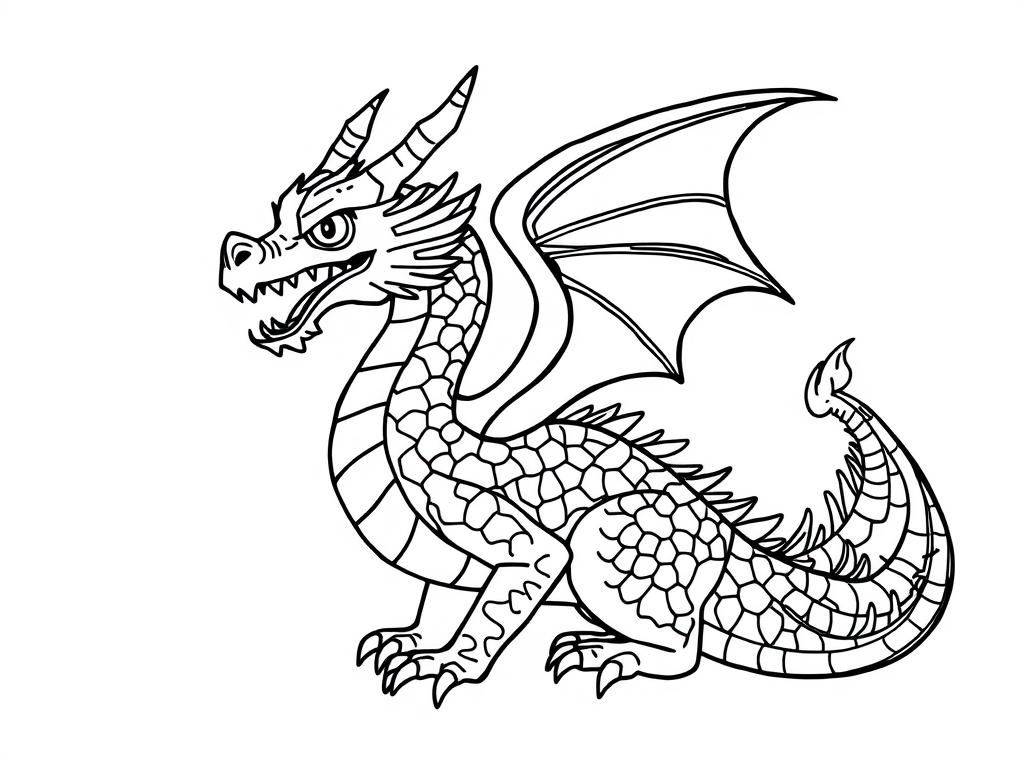 Color a beautiful dragon,