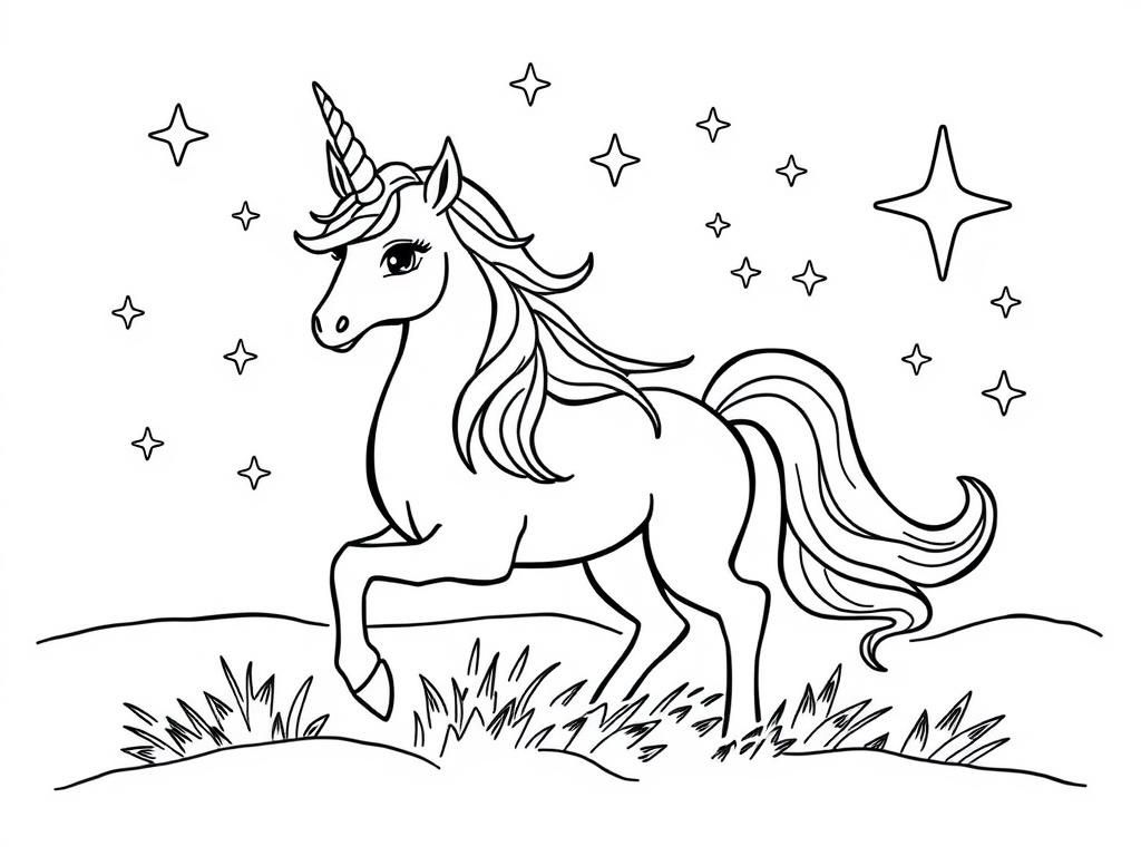 Color Elsa's magical adventure with this enchanting unicorn coloring page, perfect for kids to express their creativity