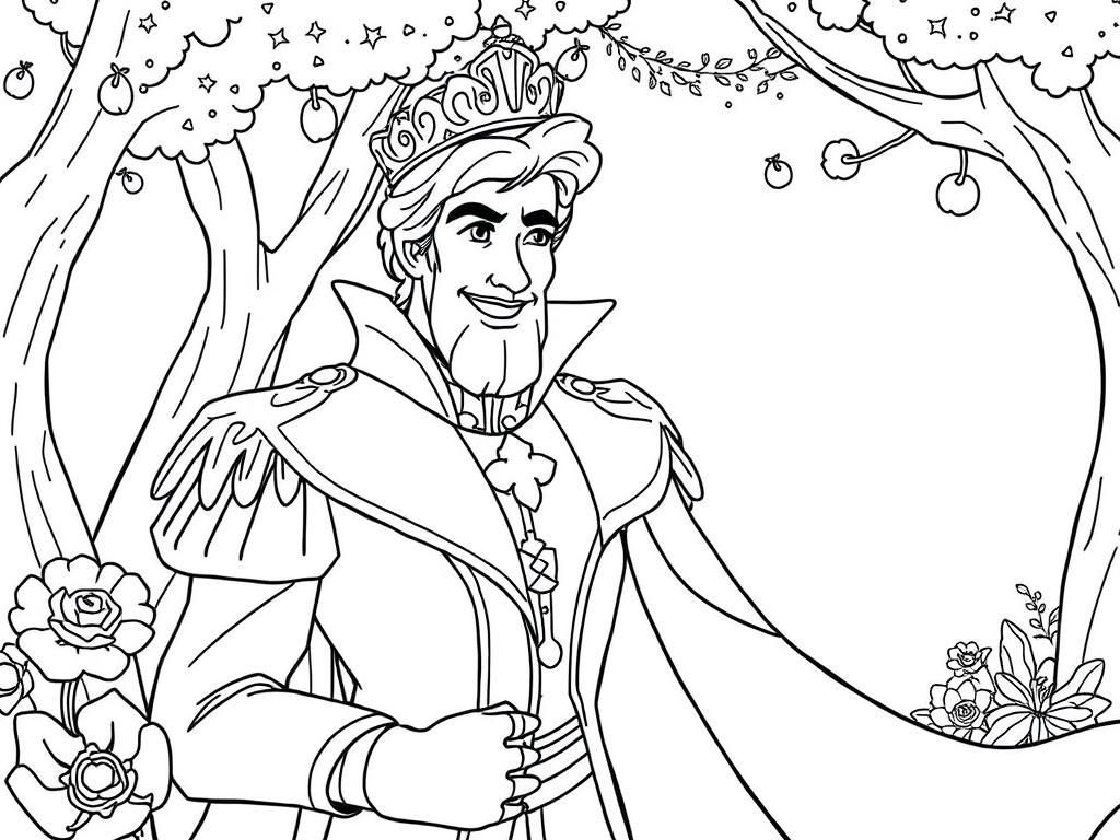 Color Prince Charming from Beauty and the Beast on this enchanting coloring page. Let your imagination run wild and fill the scene with vibrant colors.