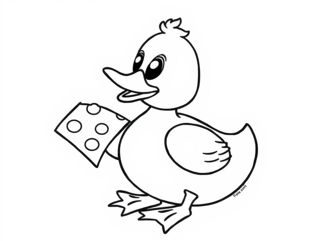 Duck with Cheese Coloring Page