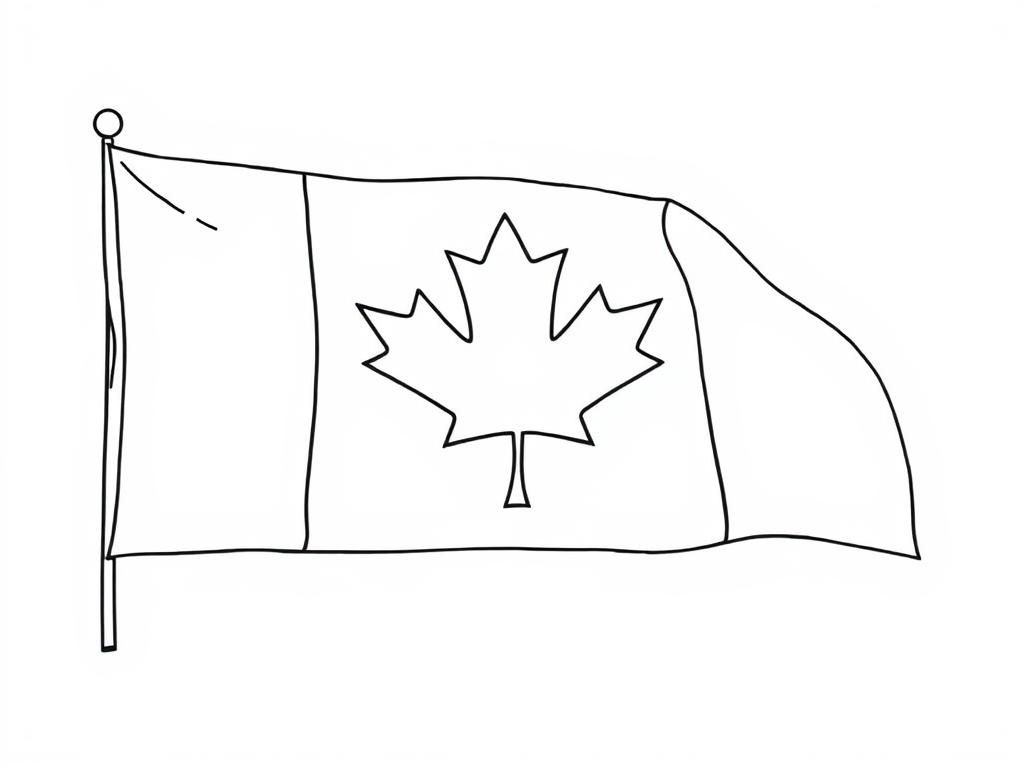Preview of coloring page of canadian flag