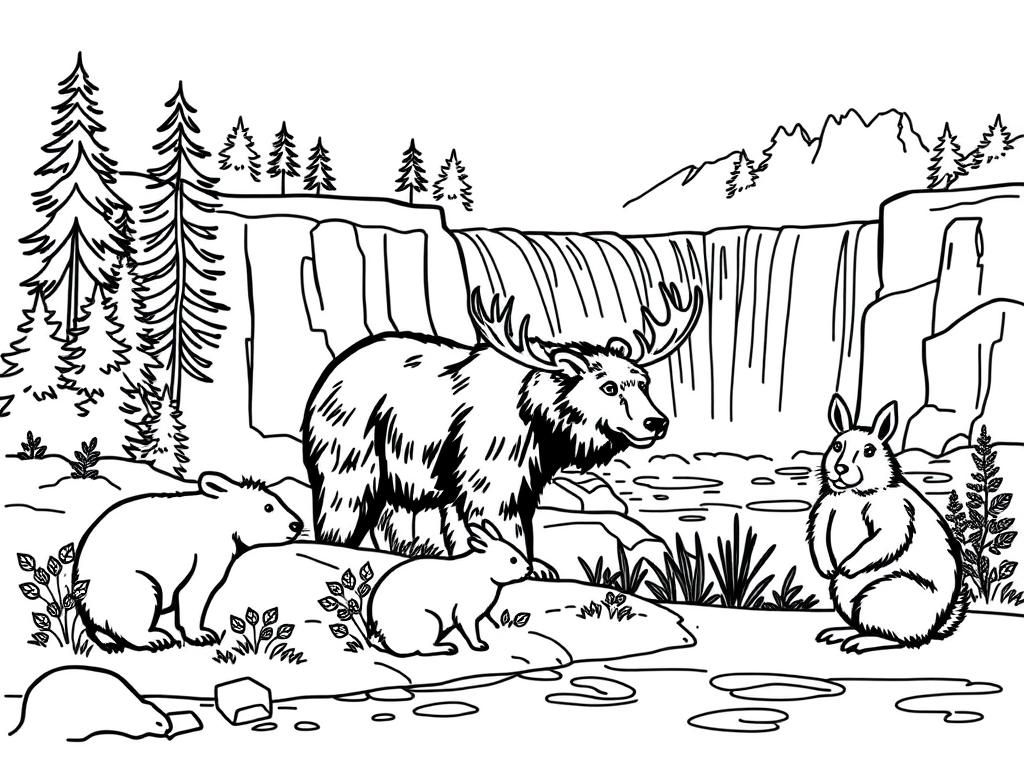 Forest Animals Coloring Page