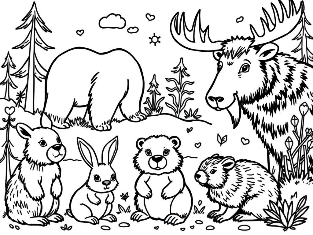 Forest Friends Coloring Page