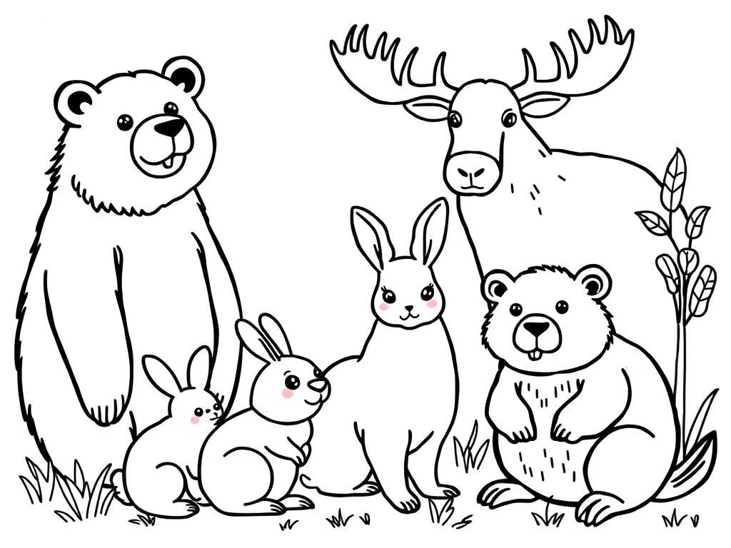 Forest Friends Coloring Page