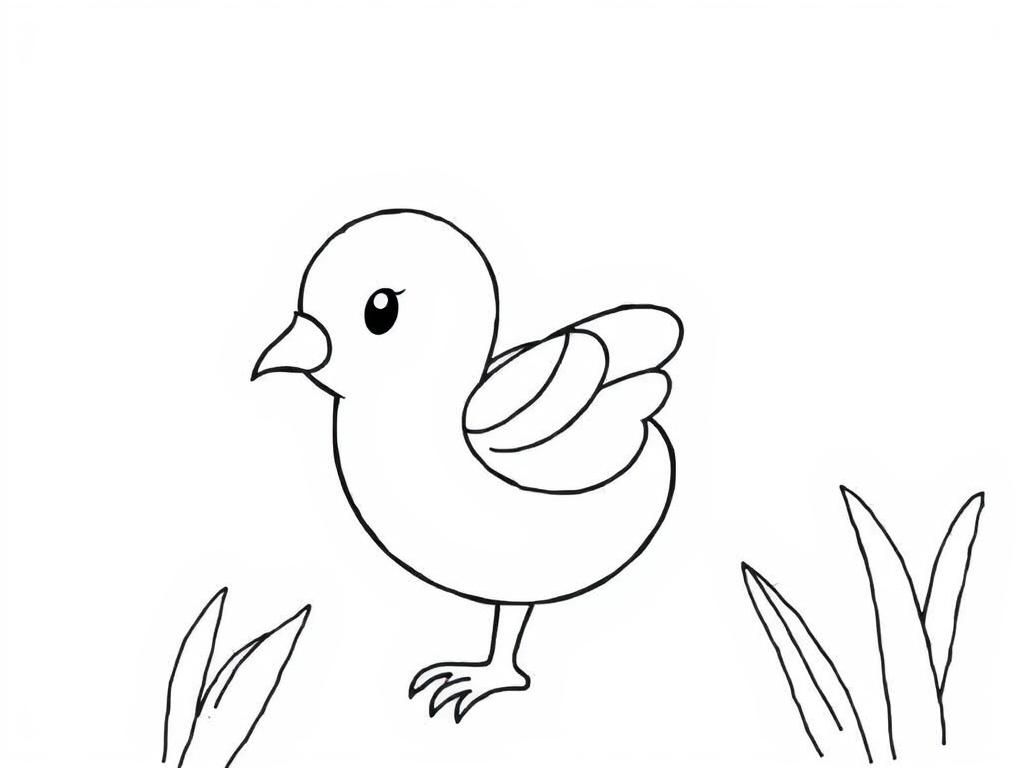 Cute Chick Coloring Page
