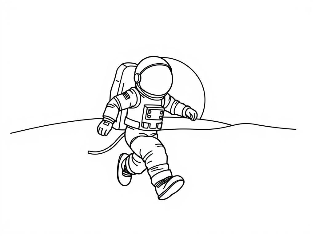 Astronaut Coloring Page: Blast Off into Adventure