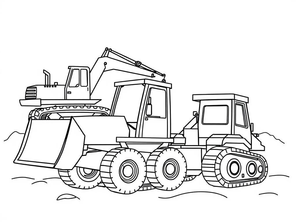 construction vehicles - Free Printable Coloring Page