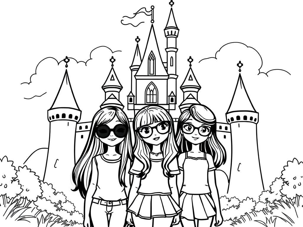 Preview of Cool girls infront of a castle