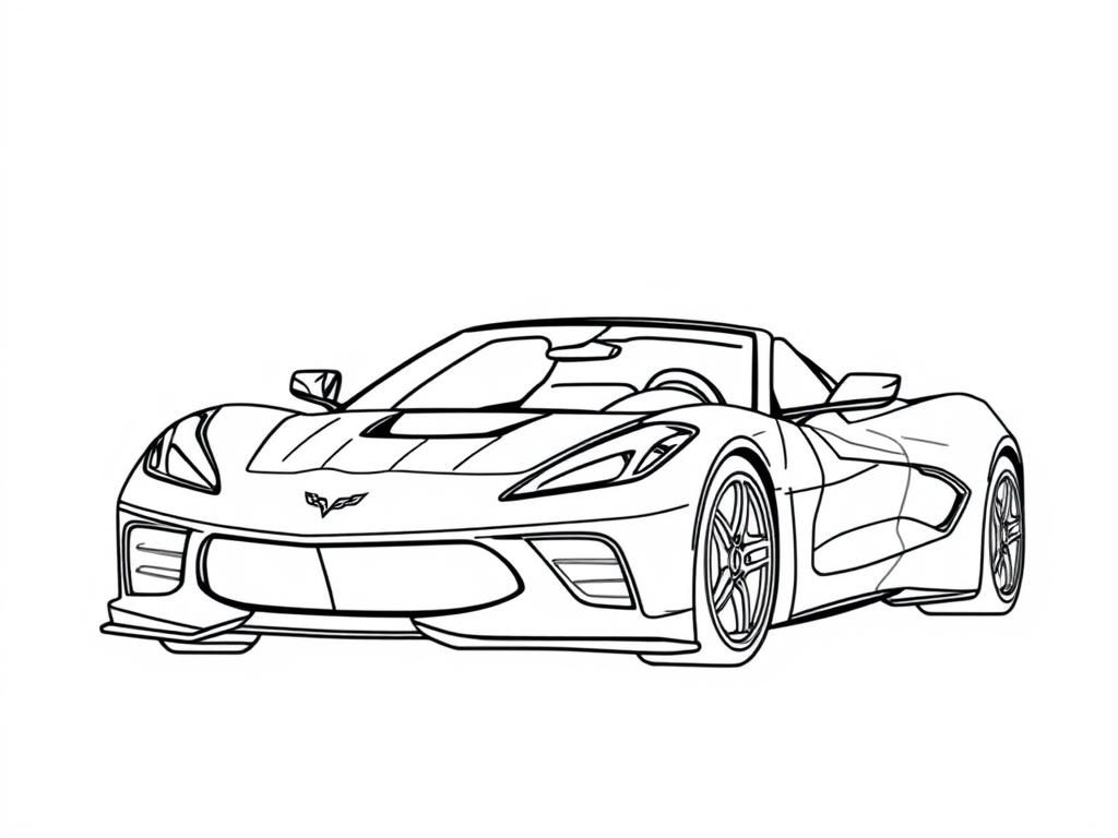 Corvette Sports Car Coloring Page