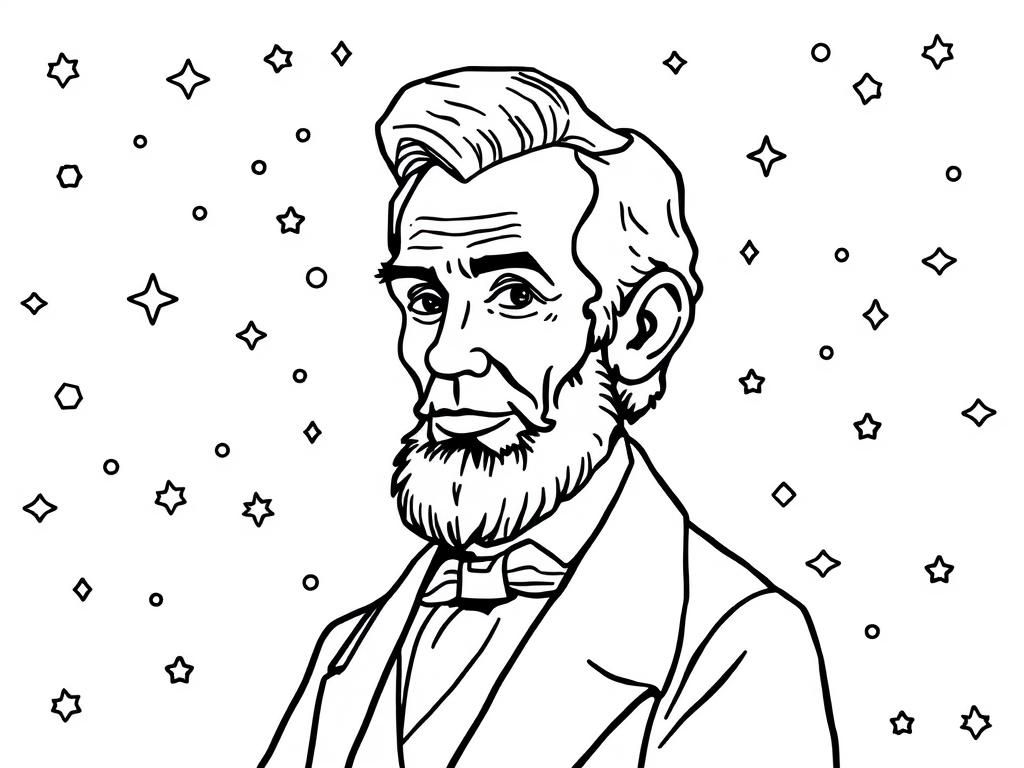 Kleurplaat van Abraham Lincoln