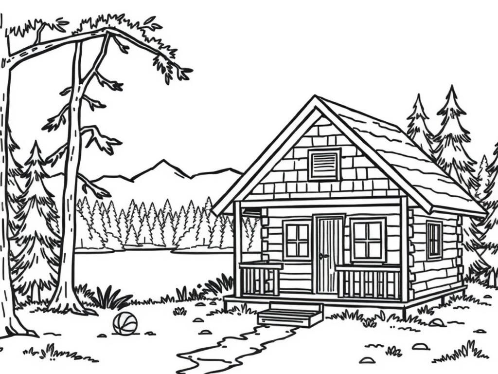 Preview of cosy wooden cabin near forest and lake