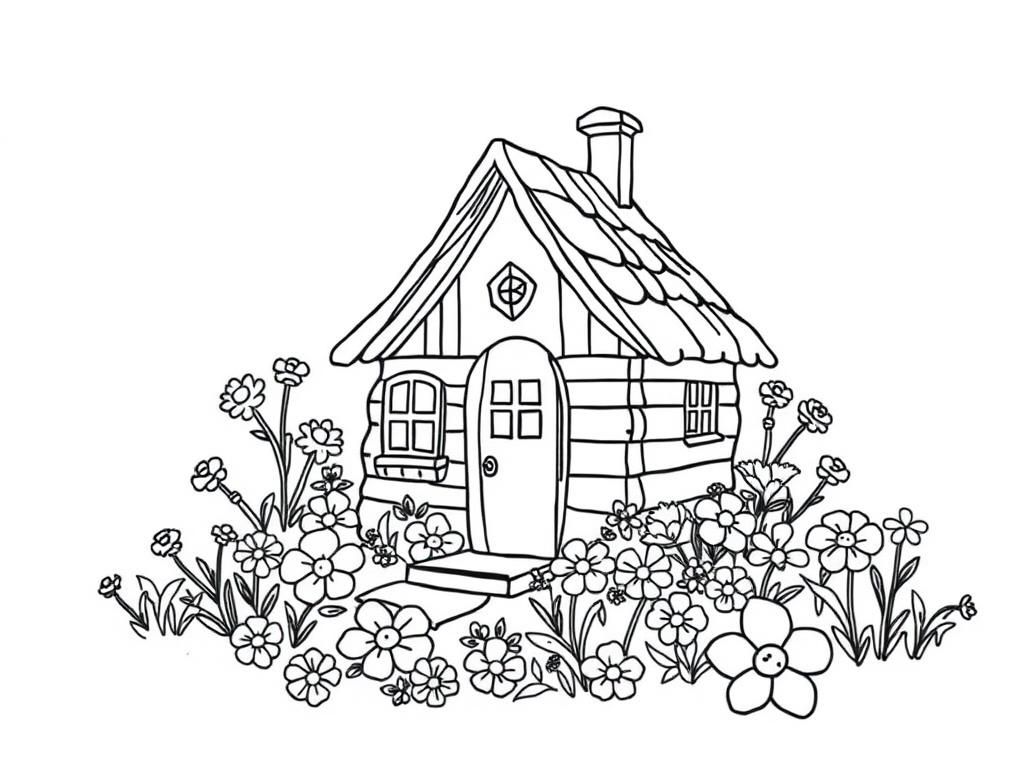 Fantasy Cottage Coloring Page