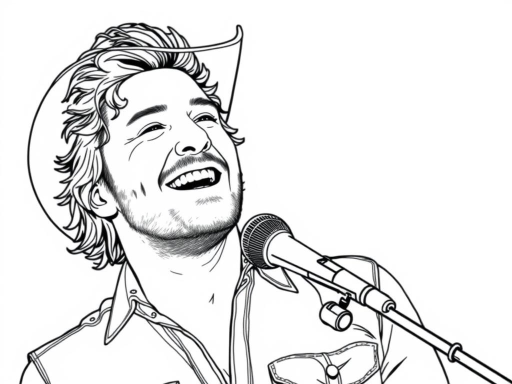 Country Singer Coloring Page