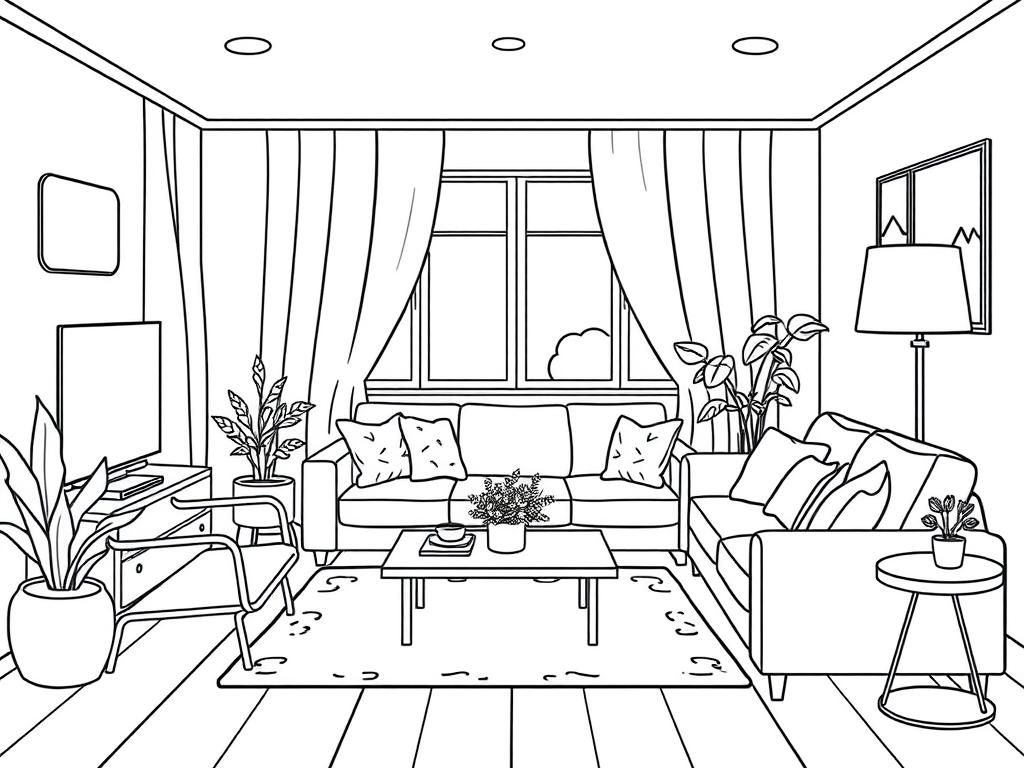 Preview of cozy simple living room