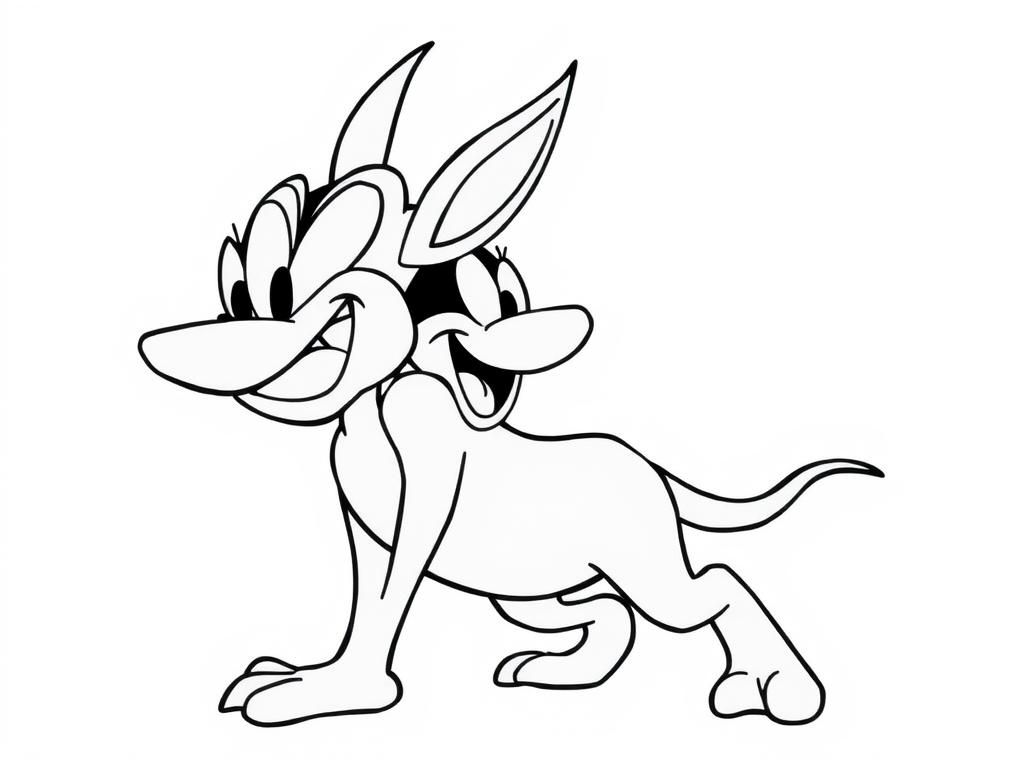 Cartoon Bull Terrier Coloring Page