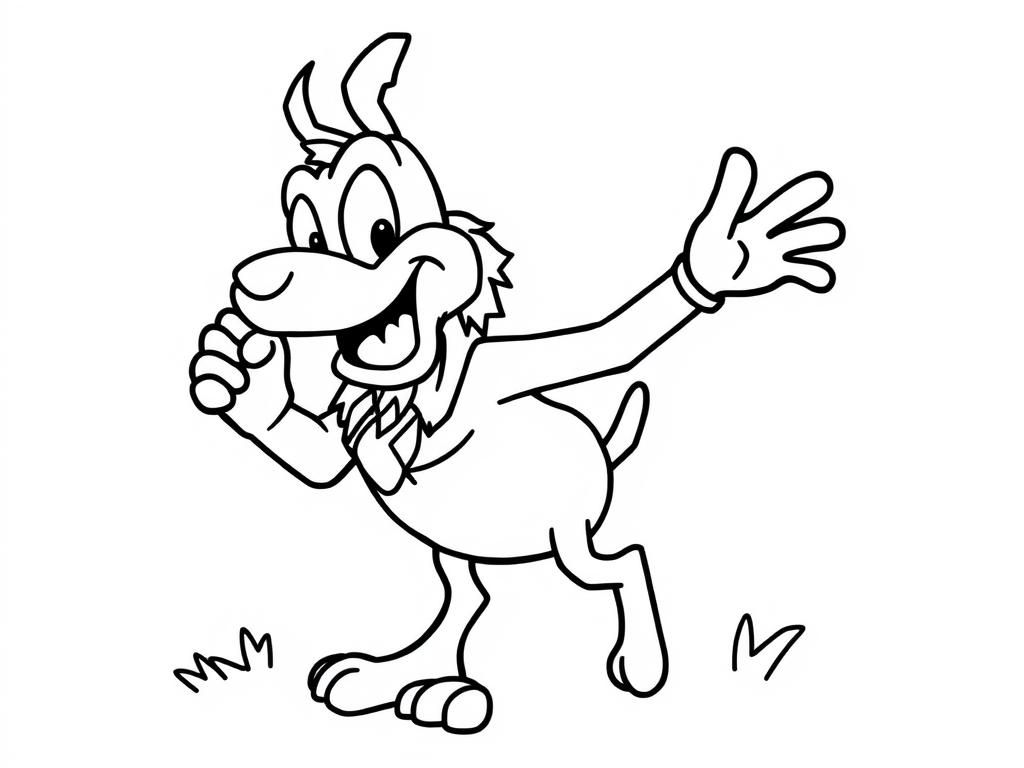 Cartoon Dog Coloring Page