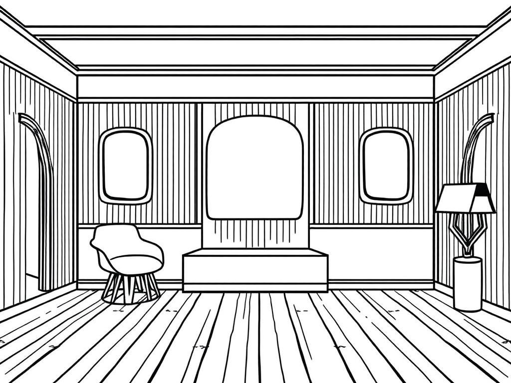 Cozy Living Room Coloring Page