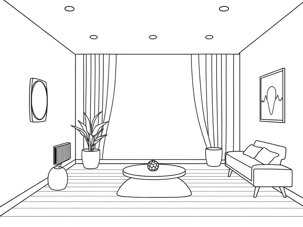 Living Room Furniture Coloring Page