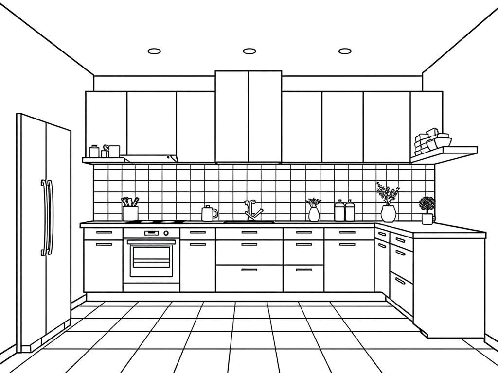 Kitchen Coloring Page