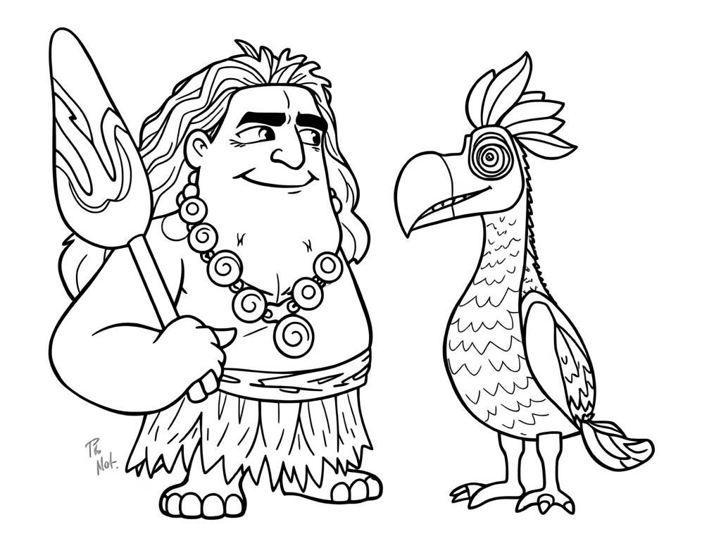 Create a Moana 2 picture with Maui and hei hei