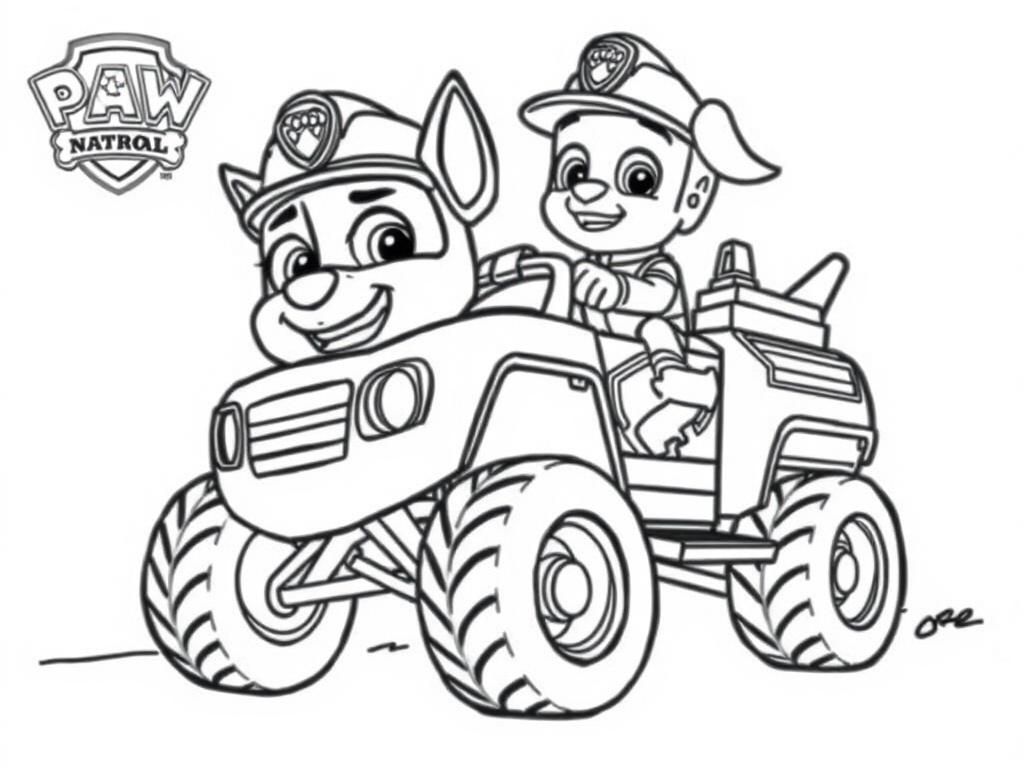Paw Patrol's Brave Duo Coloring Page