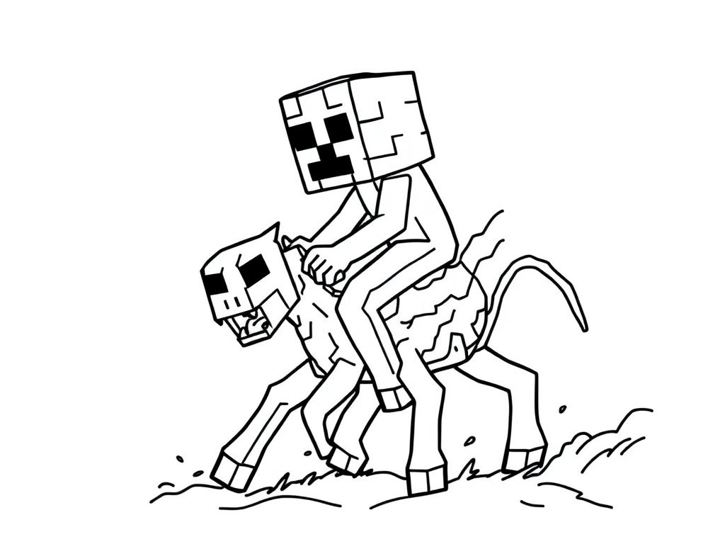 Minecraft Cat Coloring Page - Free Printable Coloring Page