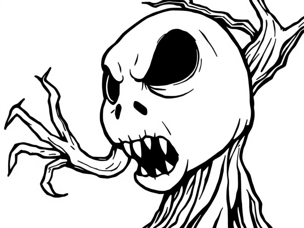 creepy - Free Printable Coloring Page