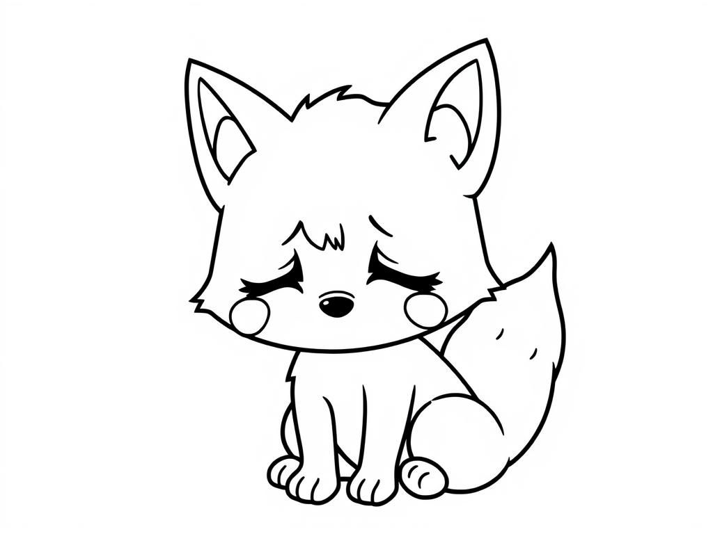 Cute Cartoon Fox Coloring Page