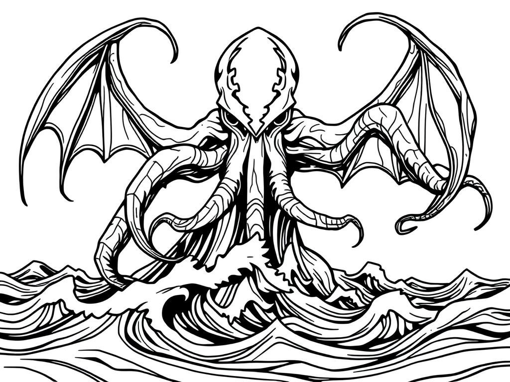 Cthulhu rising from the ocean