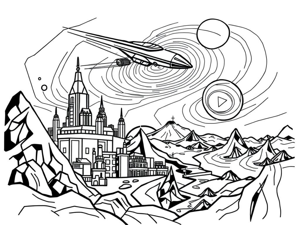 Space Station Coloring Page for Kids