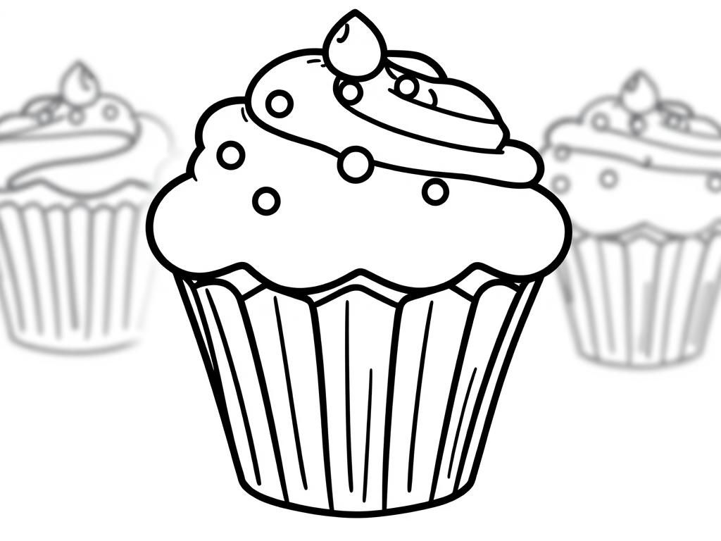 Cupcake Coloring Page