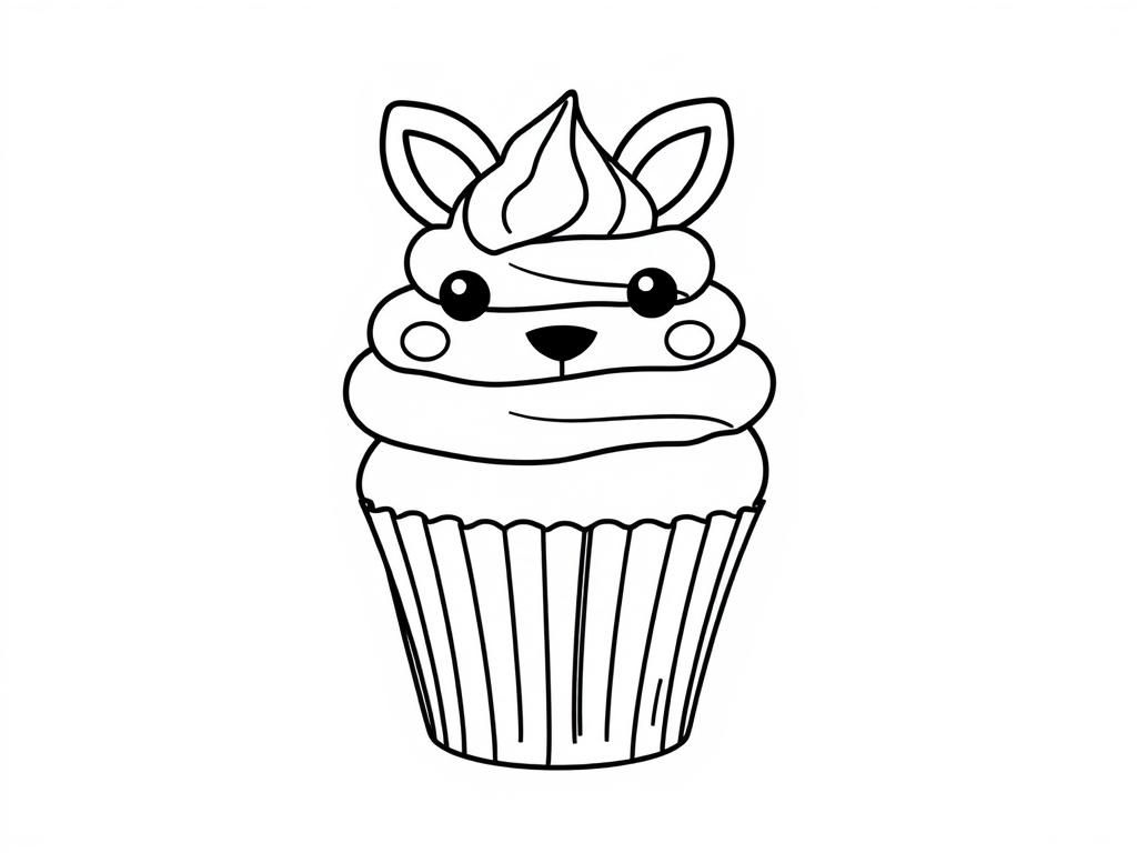 Cupcake Coloring Page