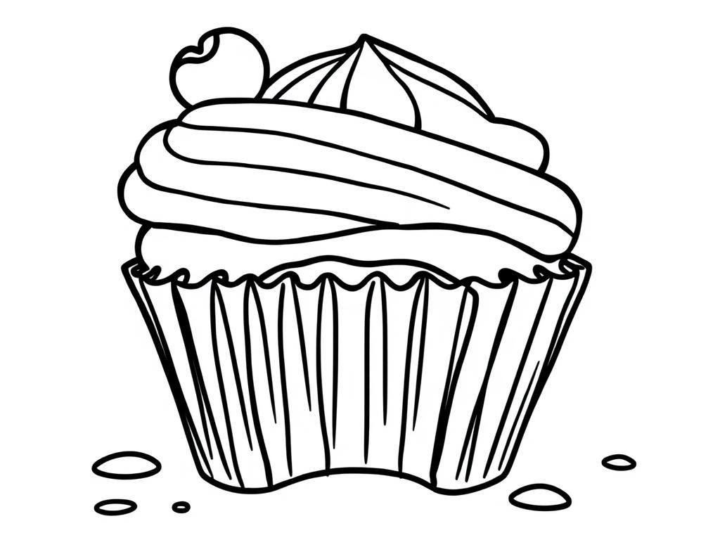 Cupcake Coloring Page