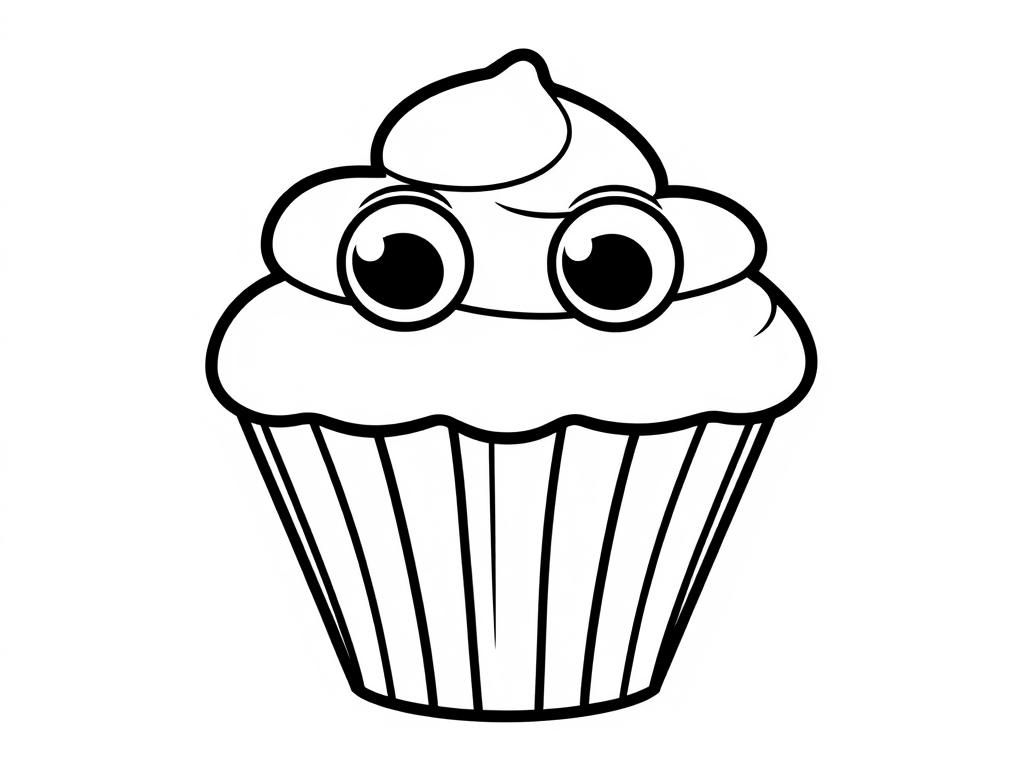Cupcake Coloring Page