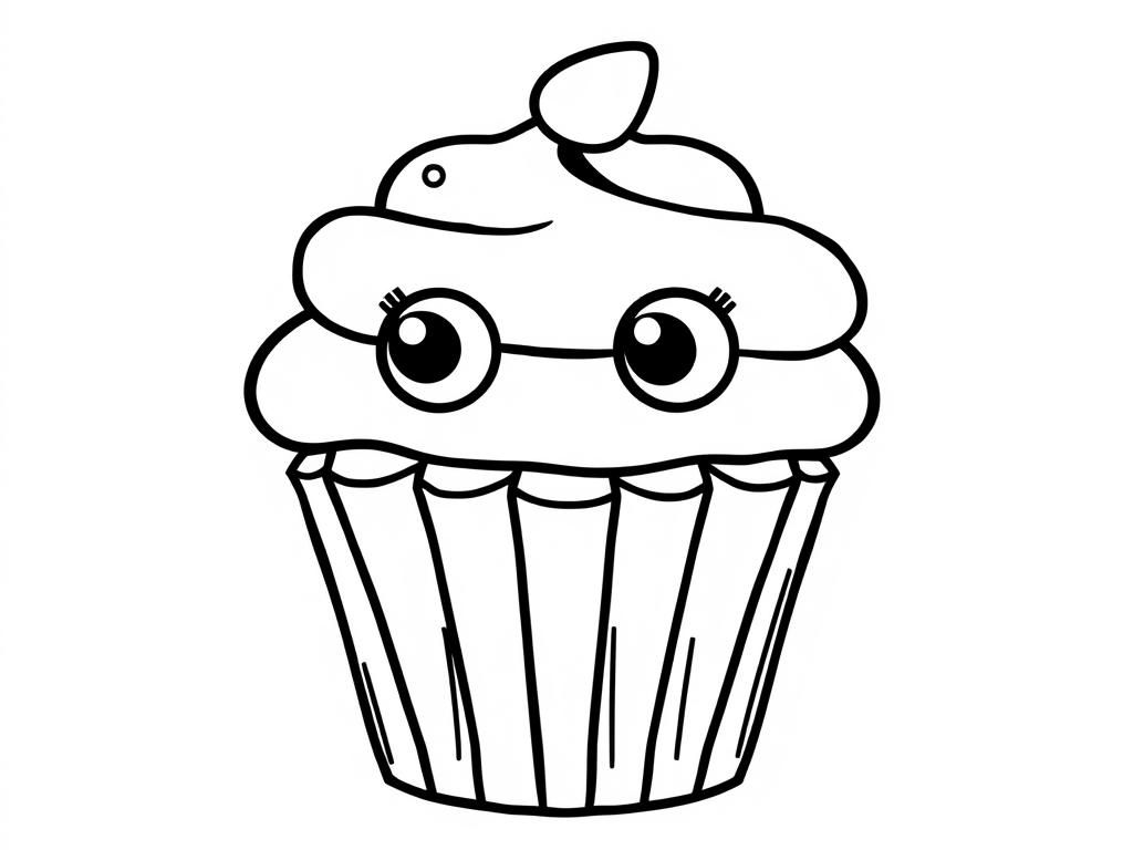 Cupcake Coloring Page