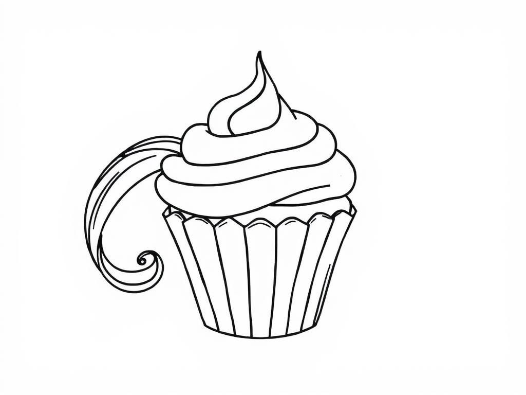 Cupcake Coloring Page